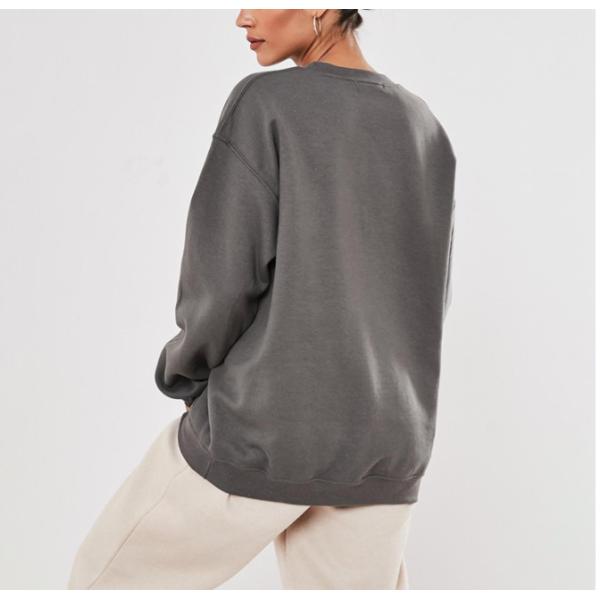 Фуфайка серого цвета простых женщин прыгуна шеи экипажа хлопка графическая