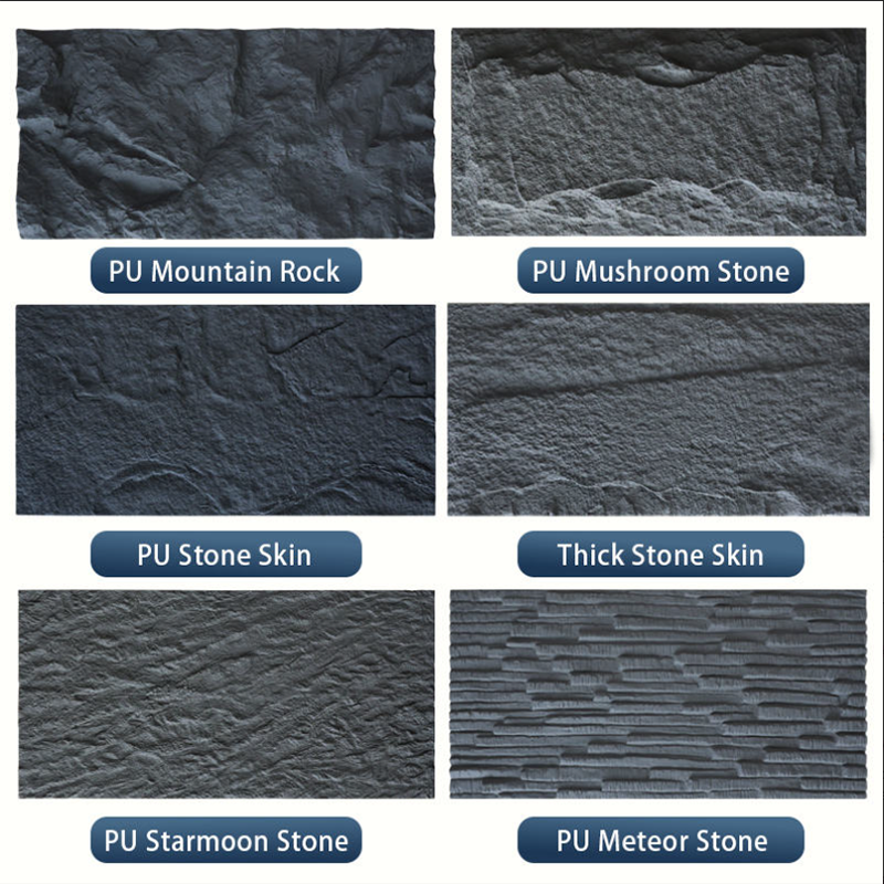 Eco-friendly PU Faux Artificial Stone Wall Panel Black White Natural Culture Stone Decoration for Indoor Outdoor