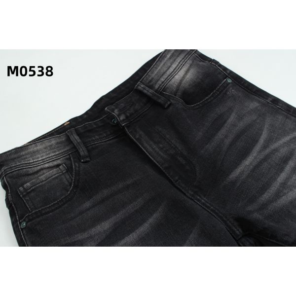 76% Cotton Stretch Yarn-Dyed Denim Fabric 12 oz Black Crosshatch Slub for Men/Women Apparel Workwear