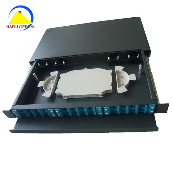 24 Port Sc Fc 2U SMA Fiber Optic Patch Panel Slider Type
