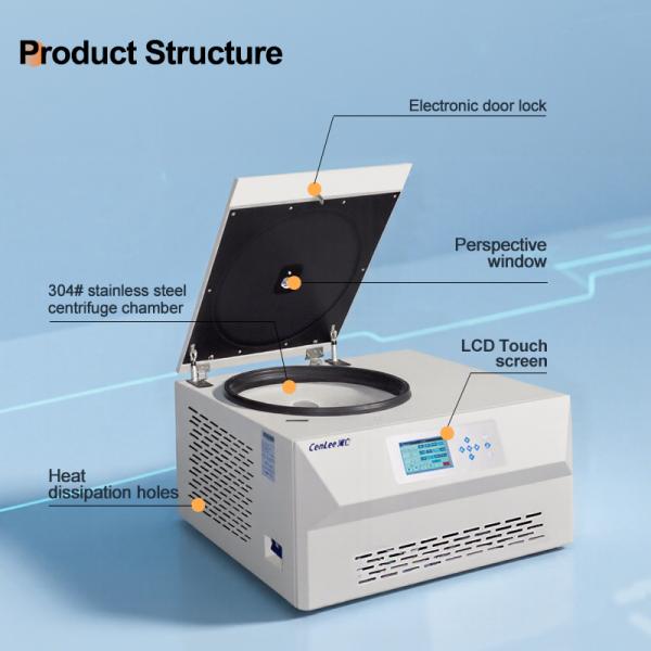 CTL535R Refrigerated Centrifuge with 9 Acceleration Rates 10 Braking Rates and 3-level Damping System for Blood Bank and Laboratory Use
