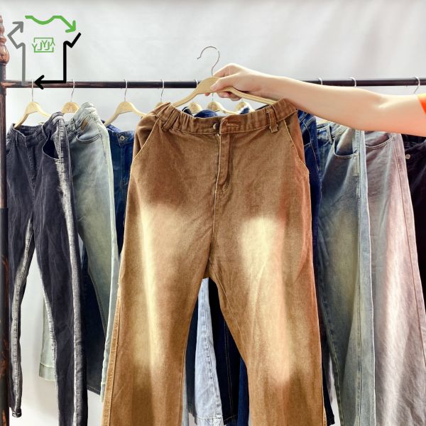 Used Women Denim Jeans Jacket Blazer Windbreaker Trench Casual Cargo Pants