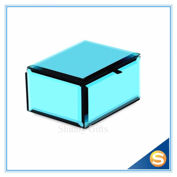 Wedding Gifts Custom Design Blue Glass Jewellery box Wedding Gift box