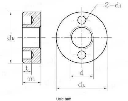 DIN547 Drilled Holes in One Face Round Nuts