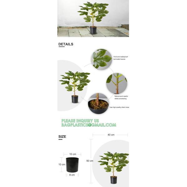 1.3m Potted Oak Tree Bonsai Faux House Plants For Home Decor Artificial Rubber Ficus Greenery Home Sets