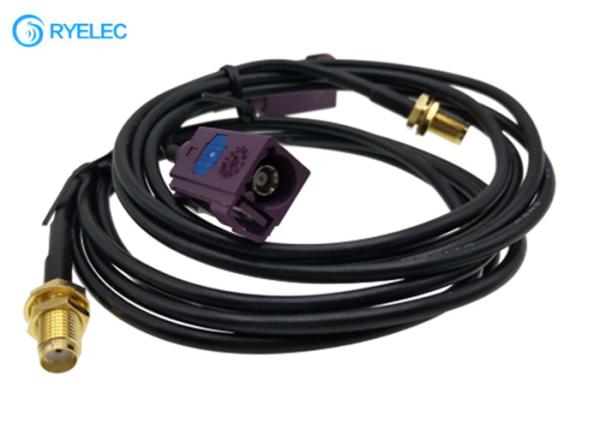 Fakra D Jack fêmea da trança coaxial fêmea do cabo RG174 de SMA cabo da antena de rádio ao auto