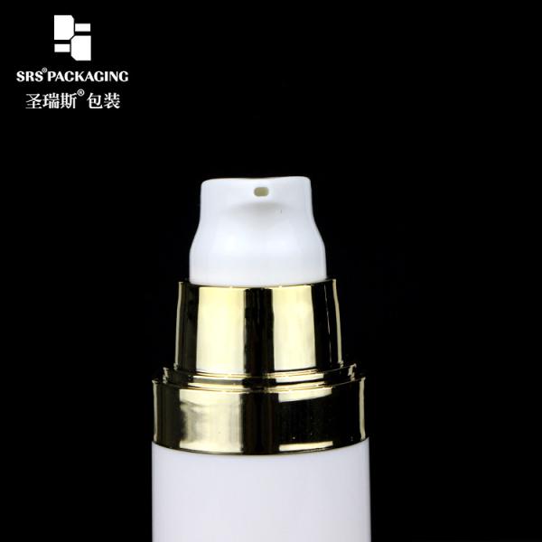 injection white plastic lotion bottle with logo 1oz airless pump bottles