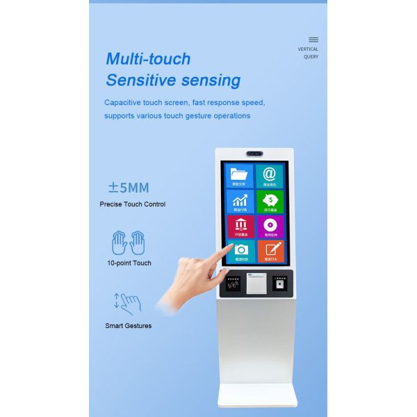 32-inch self ordering kiosk machine for restaurants and canteens, touchscreen kiosk for government service halls