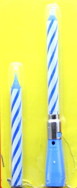 2 Pcs Blue Color Spiral Musical Birthday Candle , Happy Birthday Singing Candles