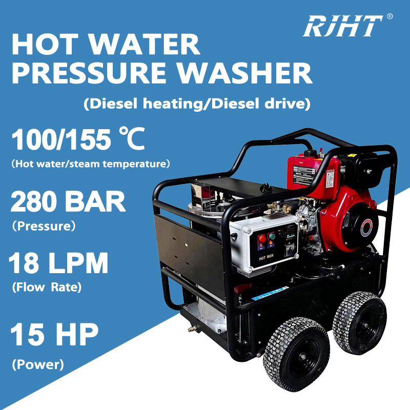 RJHT-2818 Diesel Hot Water High Pressure Cleaning Machine Industrial Hot Water