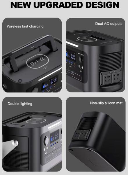 1000WH Solar Portable Power Station USB DC AC 1000W Lithium Battery Bank