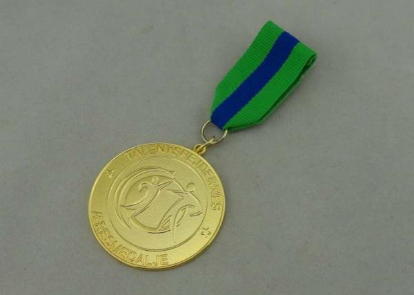Talentspejdernes Custom Awards Medals by Zinc Alloy Die Casting , Box Packing And Gold Plating