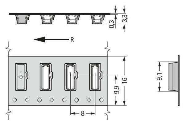 Needle Spacing 6.5mm SMD LED Connector Chrome Nickel Spring Steel