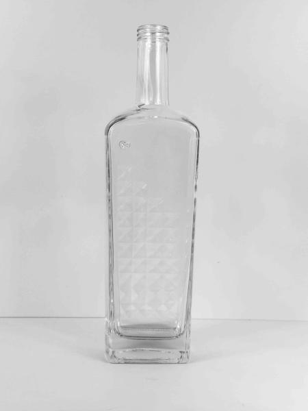750 ml Clear Glass Long Neck Rectangular Michigan Liquor Bottle 21.5 mm Bar Top Neck Finish