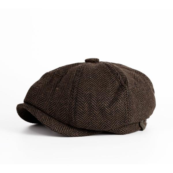 Spring and Autumn Men's Hat Plain Dyed Wool Beret with Retro England Octagonal Design