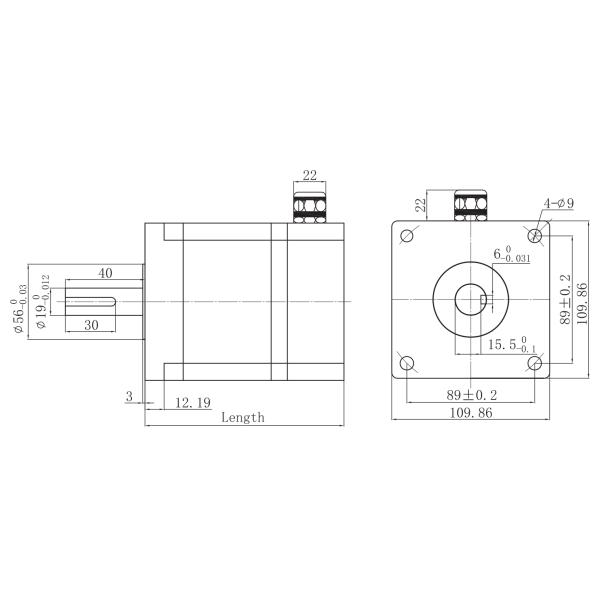 110мм 3-фазный гибридный шаговый двигатель 173мм Длина 4.1А 13,92 Нм Части станков с ЧПУ