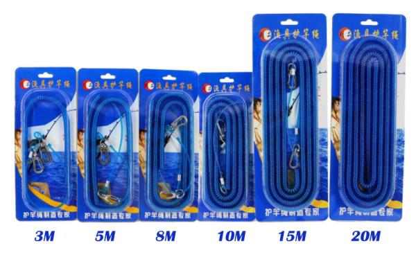 Real Steel Coil Blue Fishing Spring Coil Lanyard PU Material With Different Length