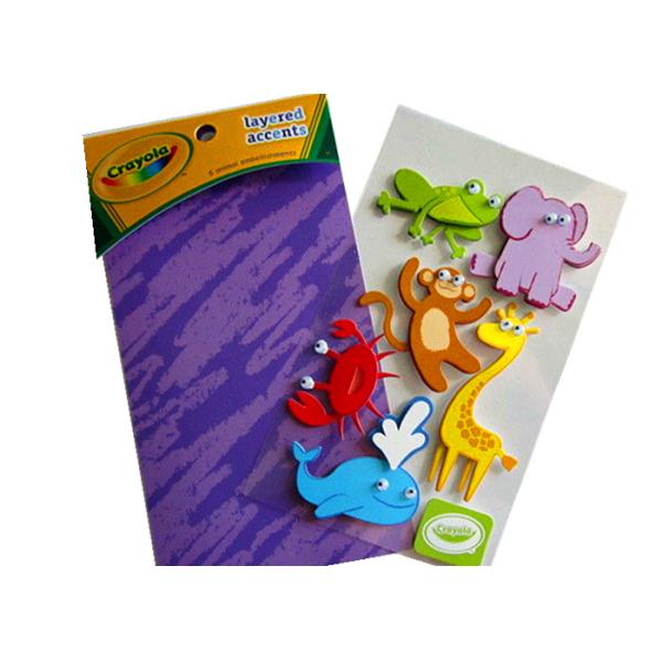 Custom Paper Stickers Featuring Hand Made Dimensional Layered Raised 3D Embellishments Made from Cardstock and Foam Circles