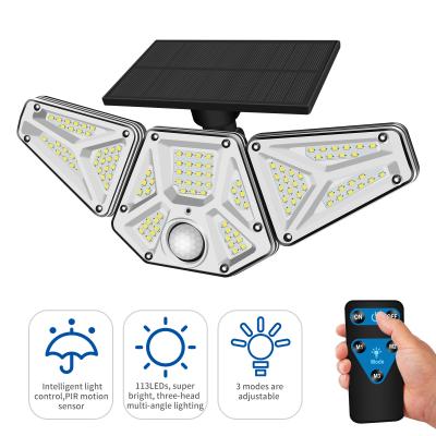 Luz solar|Iluminação impermeável do multi-ângulo da três-cabeça do diodo emissor de luz|painel solar do silicone 1.5w monocrystalline|bateria 2200mah|plr