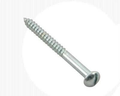 Zinc Plated Steel Oval Head Wood Screws Pan Head Slotted Drive Furniture Screws