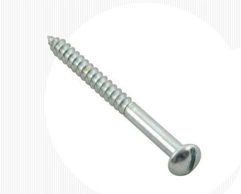 Zinc Plated Steel Oval Head Wood Screws Pan Head Slotted Drive Furniture Screws