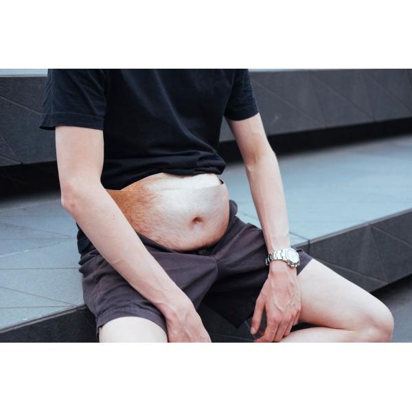 Customized Pattern Novelty Fun Men Women  PU Dad Bag Dad Bod Waist Bags Beer Fat Hairy Belly Fanny Pack