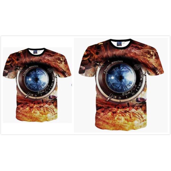 3D V Neck Men Women Custom Sublimated T Shirts Hypnotic Funny Printing Short Sleeve