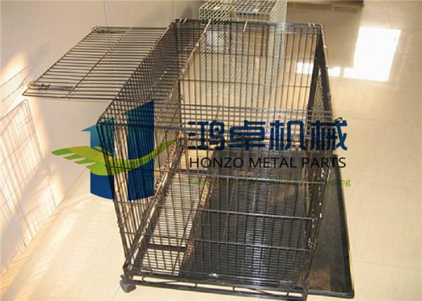 Stainless Steel Foldable Pet Cage Collapsible Metal Pet Crate With Removable Tray