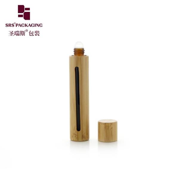 BG(G)-10ML UV Proof Essential Oil Roller Ball Bottle Bamboo Outer Shield From Sunlight Glass Ball Perfume Cologne