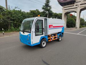 2 Passenger Electric Four Wheel Garbage Truck Picking Up Trash 30km/H
