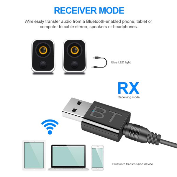 Stereo BT RCA USB 3.5mm AUX Mini Amplifier HIFI Audio USB BT 5.0 Transmitter Receiver for TV PC Home Stereo Car Audio