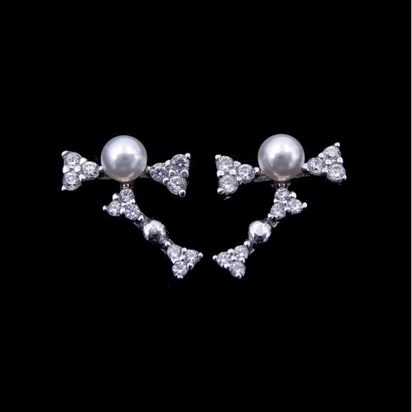 Simple Design 6mm Freshwater Pearl Earrings Stud / 925 Sterling Silver Jewelry