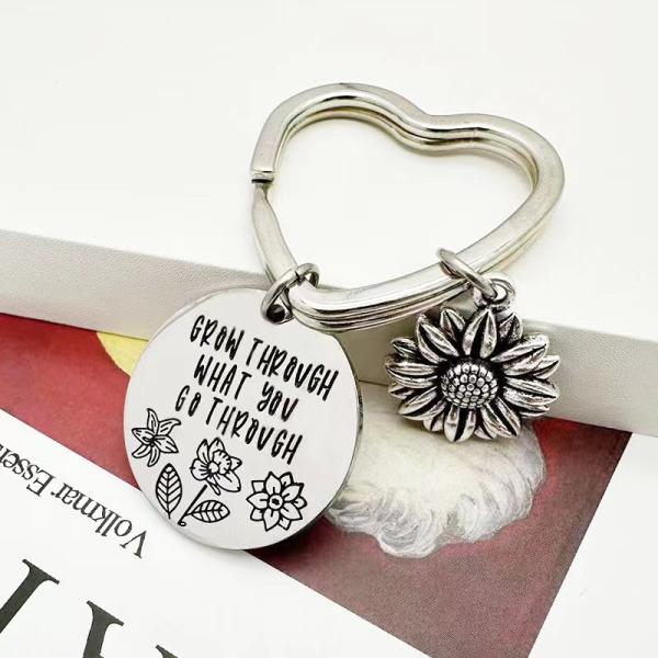 Petit pendentif Daisy mode porte-clés lettres porte-clés en acier inoxydable Pour les amis