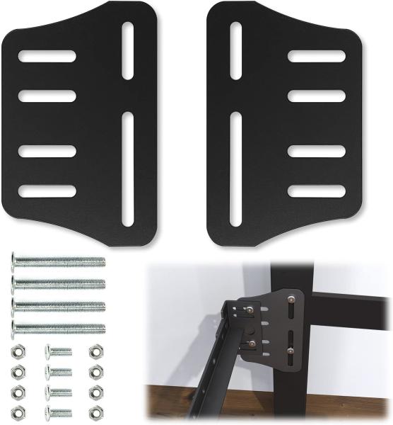 Kit de fixação de cabeçote de cama de metal Adaptador de suportes de cama ajustável 0.2kg Preto