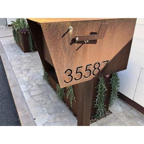 Античная на открытом воздухе стена установила почтовый ящик Corten коробки столба стальной водоустойчивый