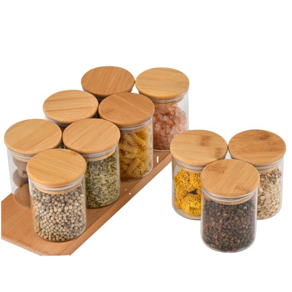 10oz Modern Design Airtight Glass Jars Non Toxic For Home Kitchen Food Storage