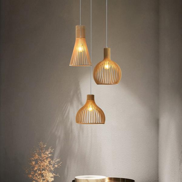 Modern hand made retro wooden pendant lights Japan style Tea Room Secto Octo 4241 Pendant lamp Droplight(WH-WP-41)