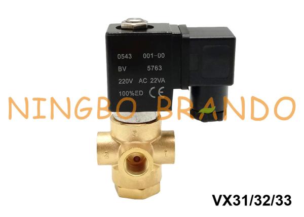 Tipo 3 válvula de ASCO de solenoide de bronze da maneira para o ar 1/8 1/4 da água 24V 220V