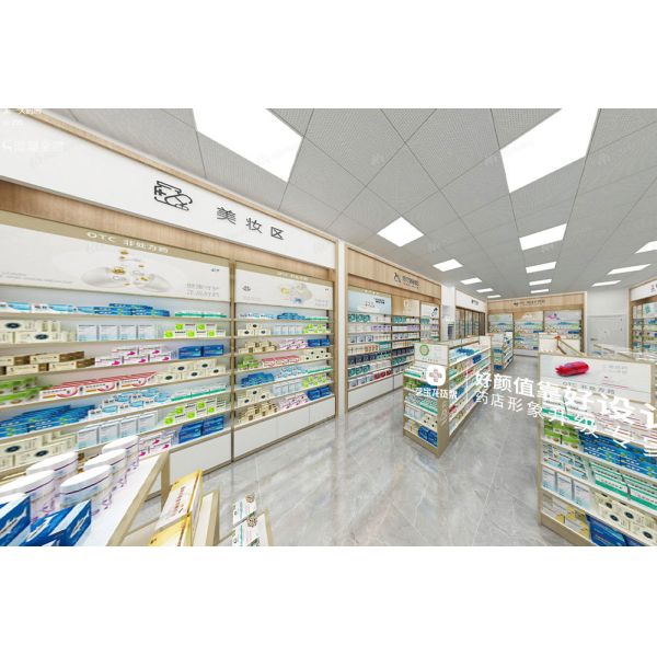 10-YMQSS001 Branding Pharmacy Interior Fashion-Forward Display Case Glass for Pharmacy Store Decoration