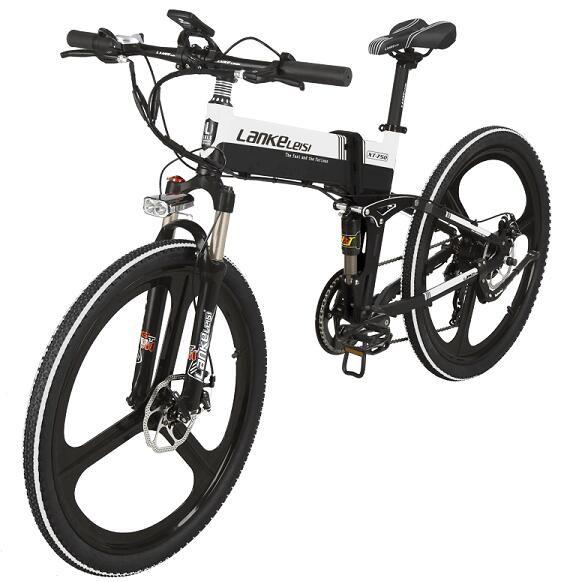 26 Inch Folding Full Suspension Mountain Ebike With Hidden Battery