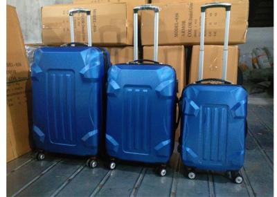 Aluminum Silver 3 Pcs ABS Trolley Luggage Colorful With Silver Iron Trolley