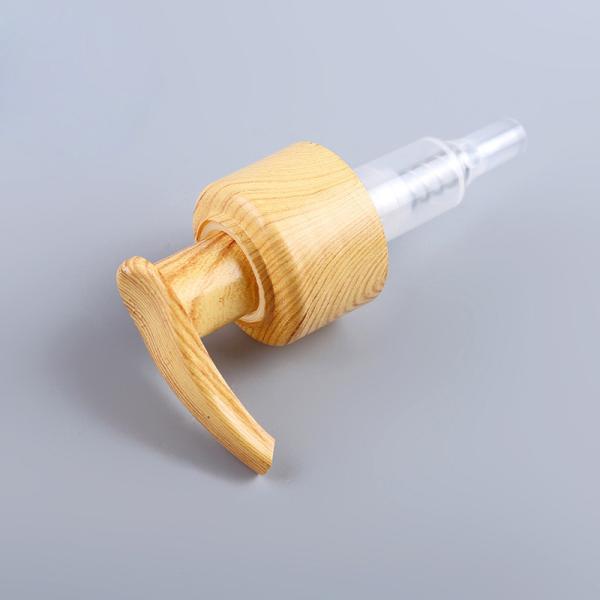 24/410,28/410 hand-press  lotion pump sprayer head wooden effect