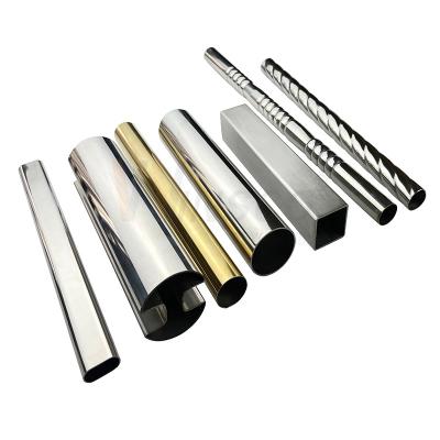 AISI 201 304 316 Tubos de metal inoxidável redondo quadrado retangular oval fenda em relevo forma tubo de solda de aço inoxidável