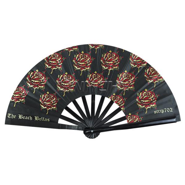 Custom Rainbow Hand Bamboo Folding Fans Clap Rave Pride Fans with Logo Wholesale Products in Bulk Bamboo Crafts