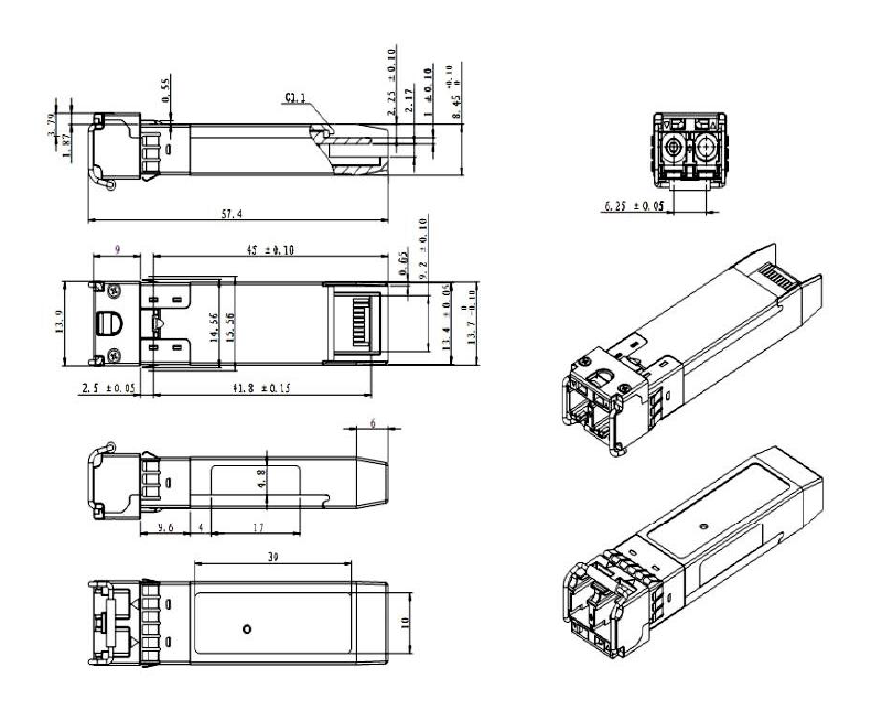 модуль 550M MM SX GLC-SX-MM SFP-GIG-SX J4858D JD118B приемопередатчика 1.25G 850nm SFP оптически