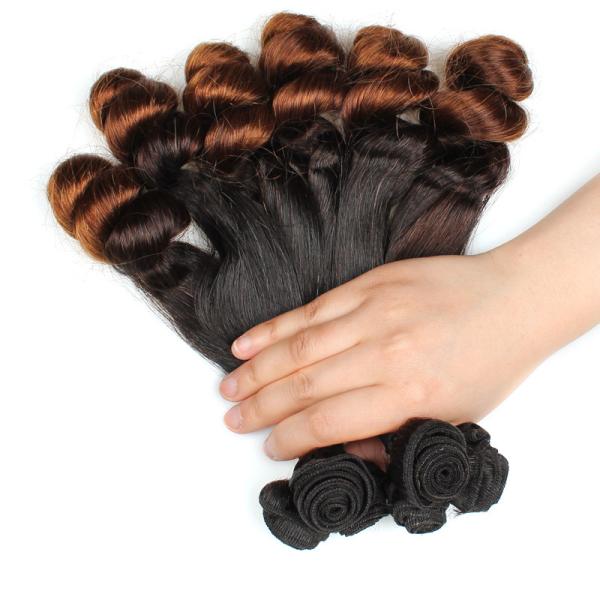 Grade 7A Virgin Remy Hair Wholesale Ombre Color Loose Wave Brazilian Hair Bundles