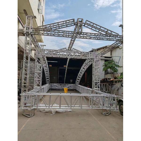 Structure de scène en alliage d'aluminium pour DJ, structure de scène d'éclairage argentée de forme triangulaire