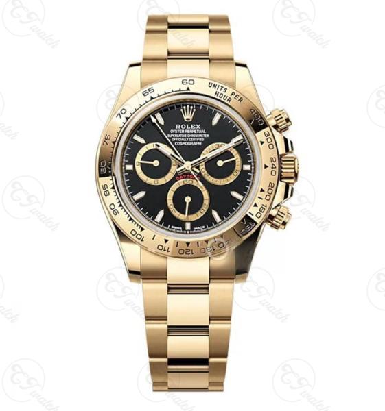 Cosmograph Daytona 40mm Or Jaune 18k Lunette Céramique Cadran Noir 126528