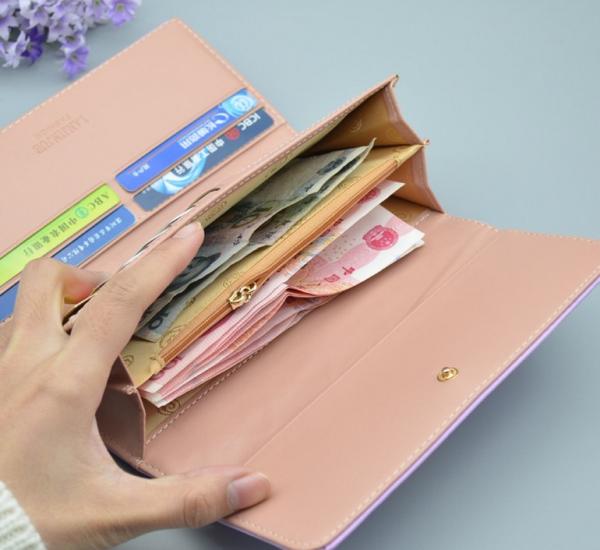2016 new winter fashion trend embroidery Ms. clamshell Lingge long wallet