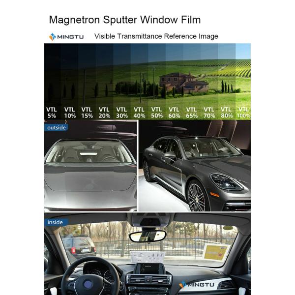 6.5mil High Reflective Magnetron Sputtering Film PET Window Tint Film 1.52x30m 7 Years